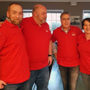 Unsere neuen Funktionsträger (von links): Maik Rothe und Oliver Grotheer (Beisitzer), Wolfgang Gestwa (Stellvertretender Vorsitzender); Carmen Hanke (Kassenprüferin)